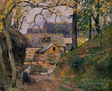  bauern - Bauernhof in Montfoucault 1874 Camille Pissarro Szenerie